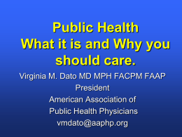 Principles of Public Health - American Association of Public Health