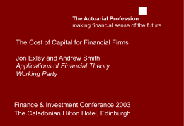 The cost of capital for financial firms