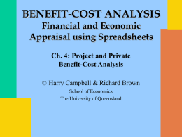 Private Benefit-Cost Analysis