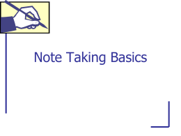 Note Taking Basics
