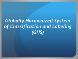 Globally Harmonized System of Classification and Labeling