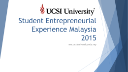 Student Entrepreneurial Experience Malaysia 2015
