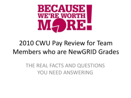 2010 CWU Pay Review for Team Members who are
