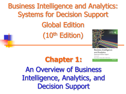 Decision Support and Business Intelligence