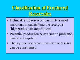 Fractured Reservoirs Petrophysical Classification