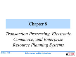 Chapter 8 – Transaction Processing, Electronic Commerce, and