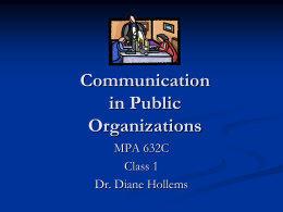 Communication in Public Organizations