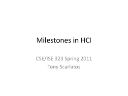 History of HCI - CS Multimedia Lab