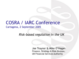 Risk-based regulation in the UK