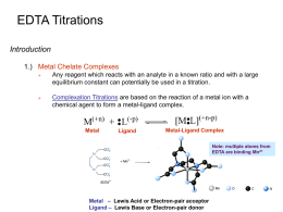 Chapter 12: EDTA Titrations