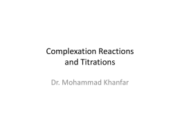 Complexation Reactions and Titrations