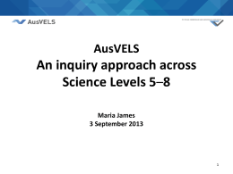 AusVELS Science presentation F to 10