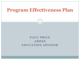 Program Effectiveness Plan - Accrediting Bureau of Health
