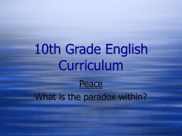 10th Grade Regents English Curriculum