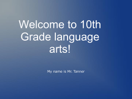 File - Mr. Tanner`s English 10 What Will Your Verse Be?