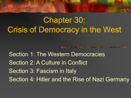 Chapter 30: Crisis of Democracy in the West