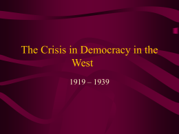 The Crisis in Democracy in the West