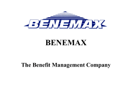 BENEMAX The Benefit Management Company