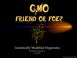 GMOs - OSSTF