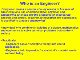 What is an Engineer? - Industrial Engineering Department EMU-DAU