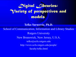 Digital Libraries: Interdisciplinary conceptions, challenges