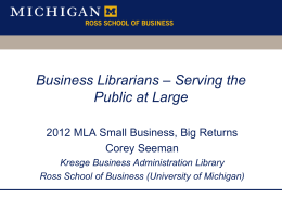 Business Librarians – Serving the Public at Large