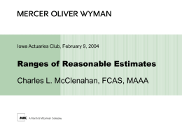 Ranges of Reasonable Estimates