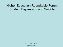 Higher Education Roundtable Forum Student Depression