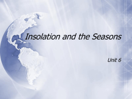 Insolation and the Seasons