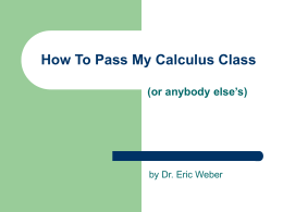 How To Pass My Calculus Class