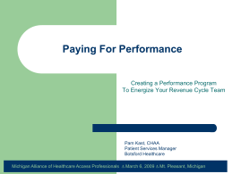 Paying For Performance