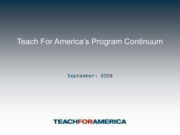 Teach for America Program Continuum