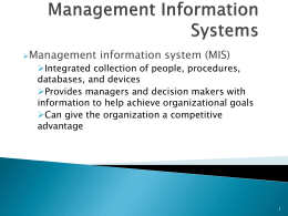3. Management Information Systems
