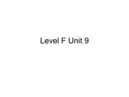 Level F Unit 9 - Parkland School District