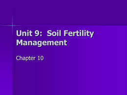 Unit 9: Soil Fertility Management
