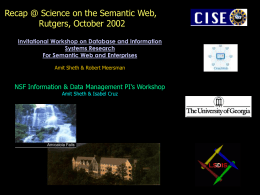 Summary of NSF Databases and the Semantic Web Workshop (1)