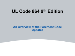 UL Code 864 9 th Edition