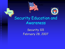 Security Education and Awareness Briefing