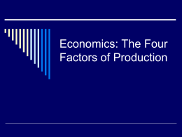 Economics: The Four Factors of Production