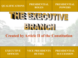 Executive Branch Powers