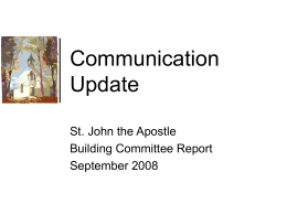 Where are we now? - Saint John the Apostle Roman Catholic Church