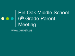 7th Grade Parent Meeting