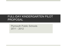 Sample Schedule for Half-Day Kindergarten