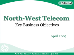 Key business objectives, April 2005