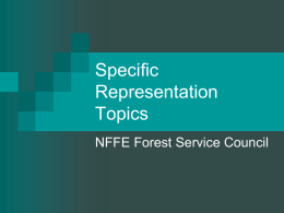 Specific Representation Topics - National Federation of Federal