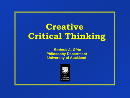 Creative Critical Thinking - Dialogue Australasia Network