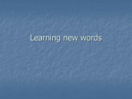 Imparare nuove parole