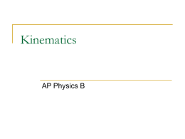 Kinematics - Bowlesphysics.com