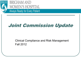 Joint Commission Update