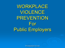 workplace violence prevention - New York State Department of Labor